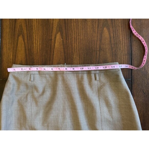 Escada Vintage Light Brown Knee Length Pencil Skirt New Wool Euro 44 US Large - Picture 3 of 9